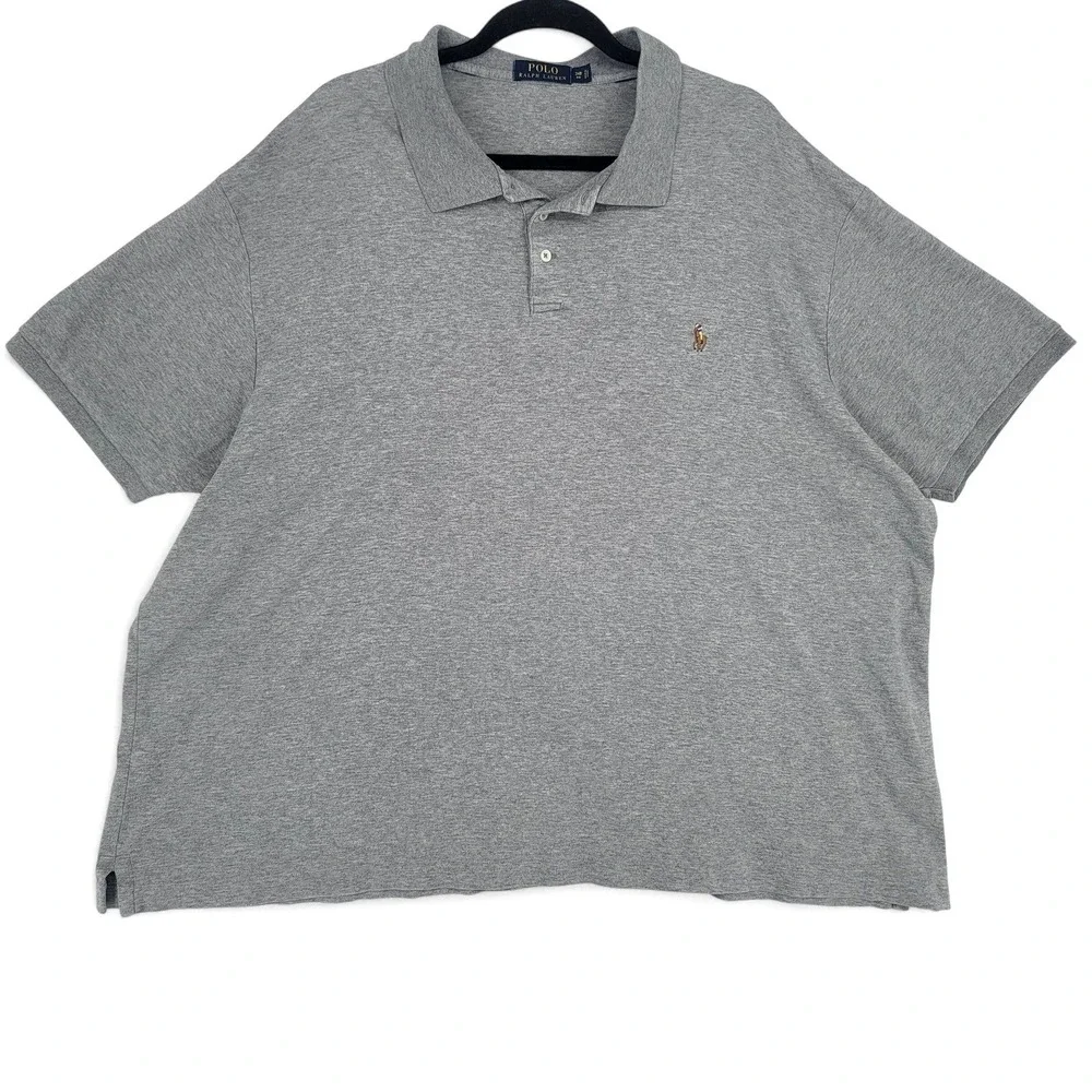 Polo Ralph Lauren Gray Polo Shirt Men's 3XB Big Fit Classic Preppy Dadcore EUC‎